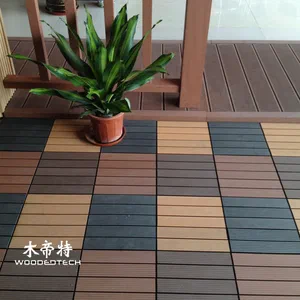 Piastrelle di decking composito di plastica di legno durevole - Pavimenti all'aperto ad incastro