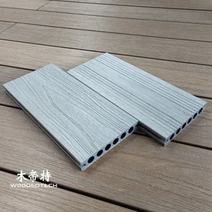 Antique Wood GD13823-3 Co Extruded Composite Wood Decking Boards with Round Holes Are Available in Stock in 3 Meter Lengths Year Round