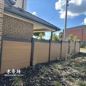 Beautiful Aluminum Structure fence with wood plastic panel Infills