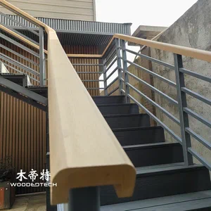 Composite Deck Handrail with U-Shaped Design for Comfortable Grip and Safety