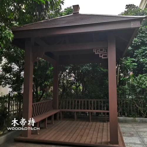 Custom Size 4-Post WPC Gazebo Design According to Customer Specifications
