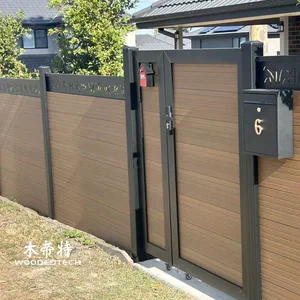 Custom Size Courtyard Gate Made of Plastic wood panel and Aluminum Frame System