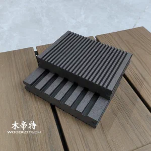 D14025-3S wood plastic composite decking boards offer a classic solid style for outdoor decking projects