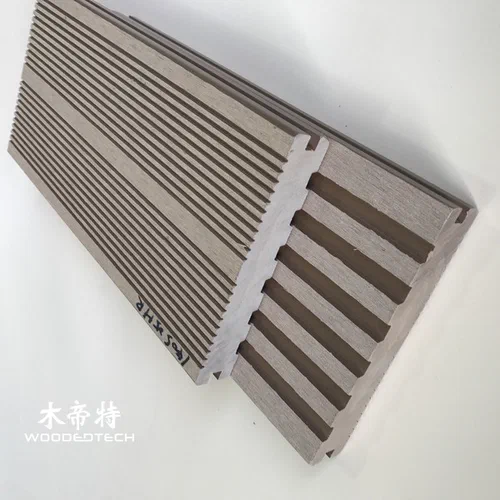 D14025-4S Double Sided Grooved Solid Plastic Wood Decking Boards for Garden Flooring