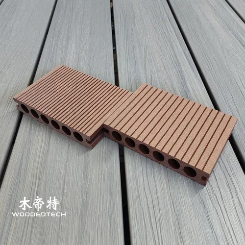 D14025-5 Erste Generation Große Und Kleine Nut Redwood Farbe WPC Panel Material Mit Beliebtem Outdoor-Erscheinungsbild
