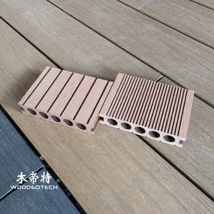 D14030 30mm Round Hollow Outdoor Flooring WPC Decking Has Been a Best Selling Classic for More Than Twenty Years
