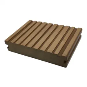 D14530S plastic wood decking with deep anti slip grooves is ideal for public area stair applications