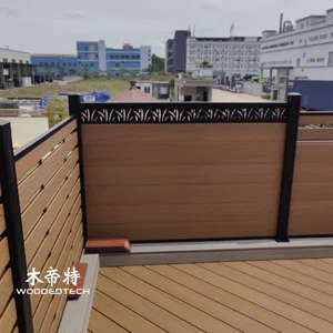 Decorative WPC Panel Fence with Aluminum Lattice for Versatile Garden Designs