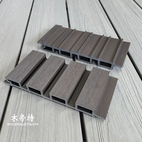 Direct from wpc wall panel factory | Luxury Walnut Deep Fluted GQ22725 for Stunning Light Effects