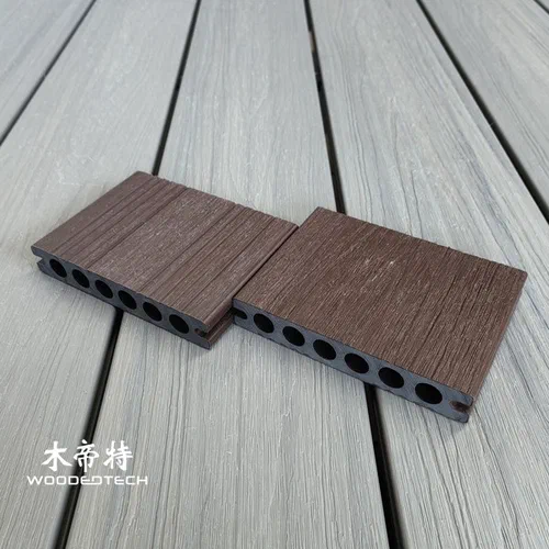 GD13823-3 Redwood Color Round Hole Co Extrusion Decking Composite Decking Brings Classic Chinese Red Style to Outdoor Flooring Projects