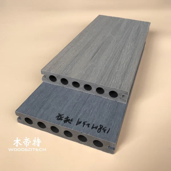GD13823 Composite Decking Material Features Six Small Round Holes to Reduce Weight While Maintaining Structural Strength