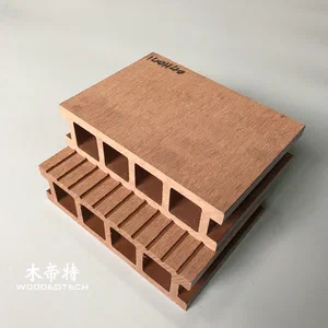 Outdoor WPC Flooring D14040 40mm Thick Hollow Square Hole Deck