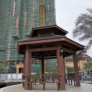 Plastic Wood Composite Gazebo Available in Square or Hexagonal Custom Sizes