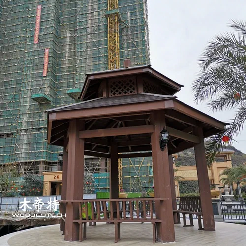 Plastic Wood Composite Gazebo Available in Square or Hexagonal Custom Sizes