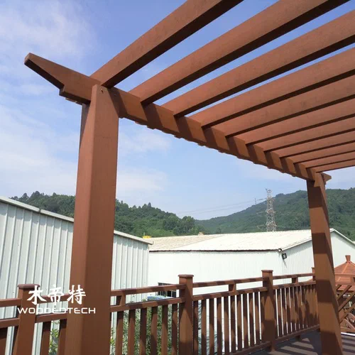 Plastic Wood Pergola Ideal for Outdoor Garden and Landscape Styling