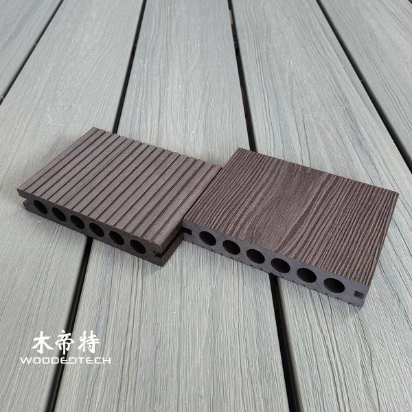 Premium Walnut 3D Decking in rilievo WPC 3D14025-2 per i mercati europei e statunitensi