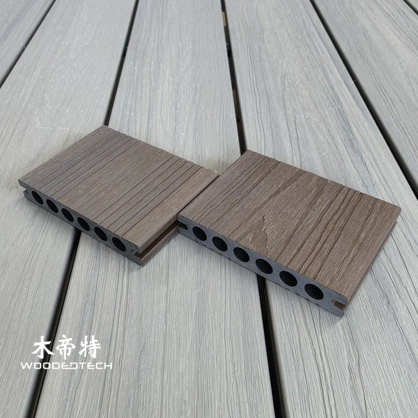 Purple Sandalwood GD13823-3 Co Extruded WPC Outdoor Decks with Round Holes Are Available in Stock in 3 Meter Lengths Year Round