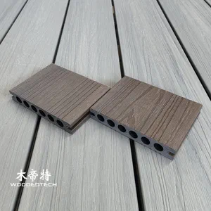 Purple Sandalwood GD13823-3 Co Extruded WPC Outdoor Decks with Round Holes Are Available in Stock in 3 Meter Lengths Year Round