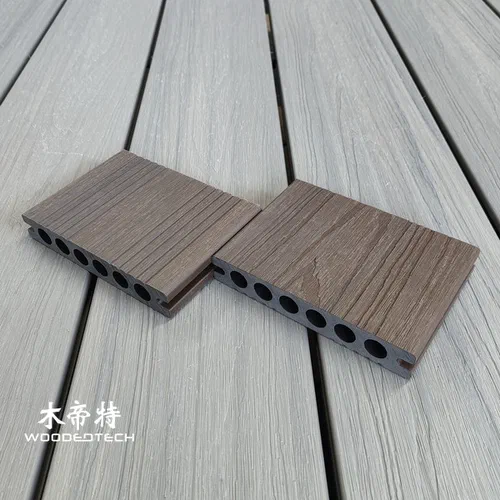 Purple Sandalwood GD13823-3 Co Extruded WPC Outdoor Decks with Round Holes Are Available in Stock in 3 Meter Lengths Year Round