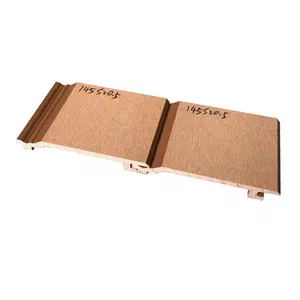 Q14520.5 Teak Color Classic WPC Wall Cladding with Optional Wood Grain Surface Design