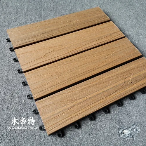 Teak Color TK WPC Decking Tiles In Stock for Wholesale and Quick Shipment