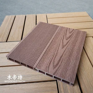 Walnut D14025-4 Plastic Wood Flooring Outdoor Combines Low Cost Stable Quality and Twenty Years of Proven Market Success